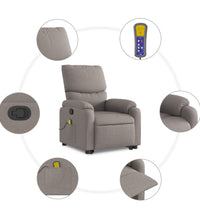 Massagesessel mit Aufstehhilfe Taupe Stoff