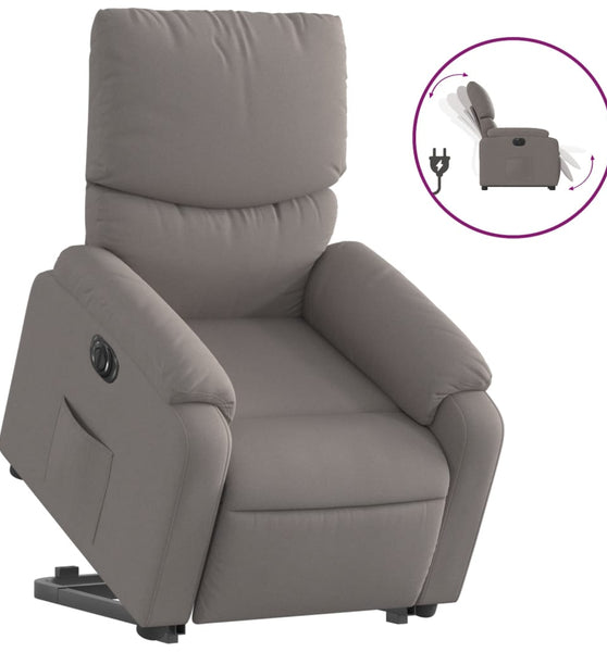 Relaxsessel mit Aufstehhilfe Elektrisch Taupe Stoff