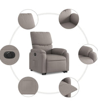 Relaxsessel mit Aufstehhilfe Elektrisch Taupe Stoff