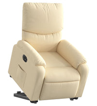 Relaxsessel mit Aufstehhilfe Elektrisch Creme Stoff