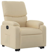 Relaxsessel mit Aufstehhilfe Elektrisch Creme Stoff