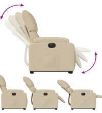 Relaxsessel mit Aufstehhilfe Elektrisch Creme Stoff