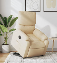 Relaxsessel mit Aufstehhilfe Elektrisch Creme Stoff