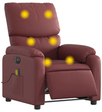 Massagesessel Elektrisch Weinrot Kunstleder