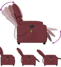 Massagesessel Elektrisch Weinrot Kunstleder