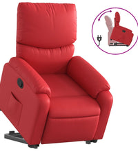 Relaxsessel mit Aufstehhilfe Rot Kunstleder