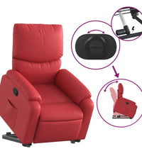 Relaxsessel mit Aufstehhilfe Rot Kunstleder