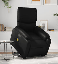 Massagesessel mit Aufstehhilfe Schwarz Kunstleder