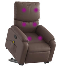 Massagesessel mit Aufstehhilfe Braun Kunstleder
