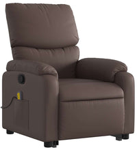 Massagesessel mit Aufstehhilfe Braun Kunstleder