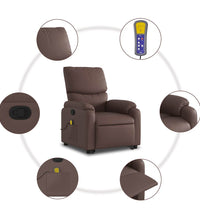 Massagesessel mit Aufstehhilfe Braun Kunstleder