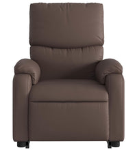 Massagesessel mit Aufstehhilfe Braun Kunstleder