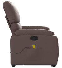 Massagesessel mit Aufstehhilfe Braun Kunstleder