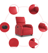 Relaxsessel mit Aufstehhilfe Elektrisch Rot Kunstleder