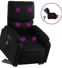 Massagesessel mit Aufstehhilfe Elektrisch Schwarz Kunstleder