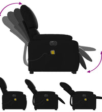 Massagesessel mit Aufstehhilfe Elektrisch Schwarz Kunstleder