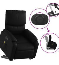 Massagesessel mit Aufstehhilfe Elektrisch Schwarz Kunstleder