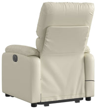 Massagesessel mit Aufstehhilfe Elektrisch Creme Kunstleder