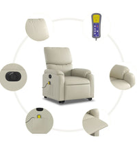 Massagesessel mit Aufstehhilfe Elektrisch Creme Kunstleder