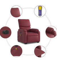 Massagesessel mit Aufstehhilfe Elektrisch Weinrot Kunstleder