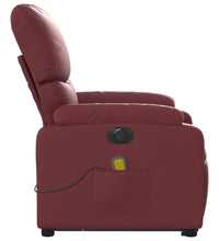 Massagesessel mit Aufstehhilfe Elektrisch Weinrot Kunstleder