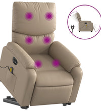 Massagesessel mit Aufstehhilfe Elektrisch Cappuccino Kunstleder