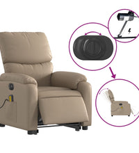 Massagesessel mit Aufstehhilfe Elektrisch Cappuccino Kunstleder