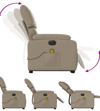 Massagesessel mit Aufstehhilfe Elektrisch Cappuccino Kunstleder