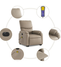 Massagesessel mit Aufstehhilfe Elektrisch Cappuccino Kunstleder