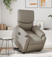 Massagesessel mit Aufstehhilfe Elektrisch Cappuccino Kunstleder