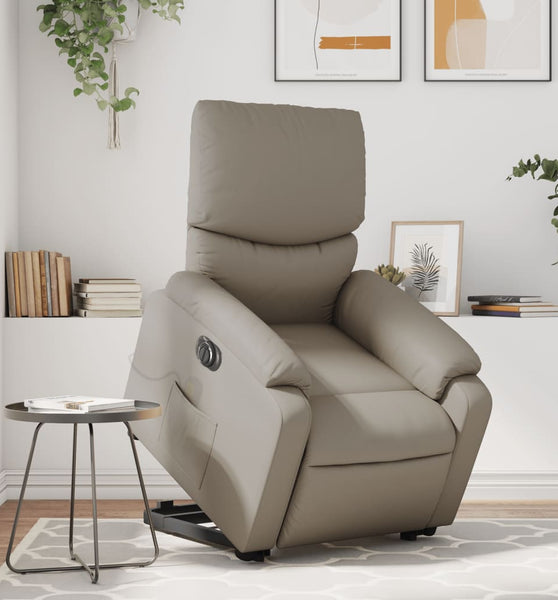 Massagesessel mit Aufstehhilfe Elektrisch Cappuccino Kunstleder