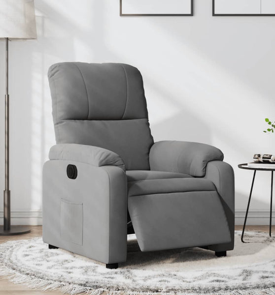 Relaxsessel Elektrisch Dunkelgrau Mikrofasergewebe