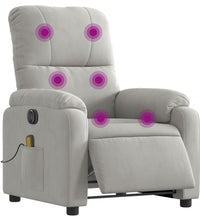 Massagesessel Elektrisch Hellgrau Mikrofasergewebe