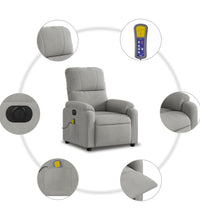 Massagesessel Elektrisch Hellgrau Mikrofasergewebe