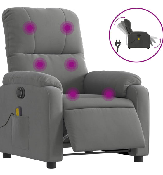 Massagesessel Elektrisch Dunkelgrau Mikrofasergewebe