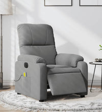 Massagesessel Elektrisch Dunkelgrau Mikrofasergewebe