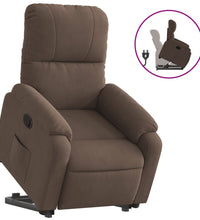 Relaxsessel mit Aufstehhilfe Braun Mikrofasergewebe