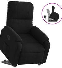 Relaxsessel mit Aufstehhilfe Schwarz Mikrofasergewebe