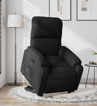 Relaxsessel mit Aufstehhilfe Schwarz Mikrofasergewebe