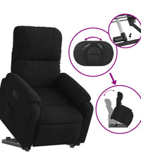 Relaxsessel mit Aufstehhilfe Schwarz Mikrofasergewebe