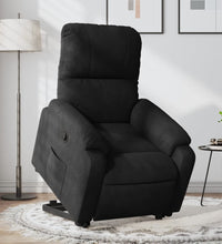 Relaxsessel mit Aufstehhilfe Schwarz Mikrofasergewebe