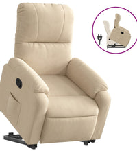 Relaxsessel mit Aufstehhilfe Creme Mikrofasergewebe