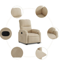 Relaxsessel mit Aufstehhilfe Creme Mikrofasergewebe