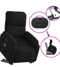 Massagesessel mit Aufstehhilfe Schwarz Mikrofasergewebe