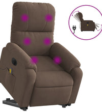 Massagesessel Aufstehhilfe Elektrisch Braun Mikrofasergewebe