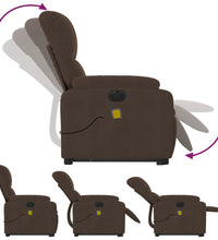 Massagesessel Aufstehhilfe Elektrisch Braun Mikrofasergewebe