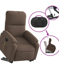 Massagesessel Aufstehhilfe Elektrisch Braun Mikrofasergewebe
