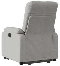 Massagesessel Aufstehhilfe Elektrisch Hellgrau Mikrofasergewebe
