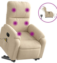 Massagesessel Aufstehhilfe Elektrisch Creme Mikrofasergewebe
