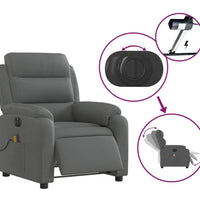 Massagesessel Elektrisch Dunkelgrau Stoff